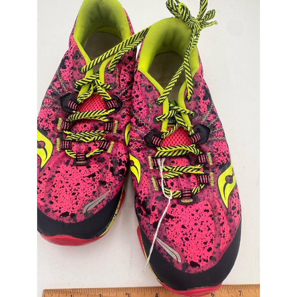 Saucony Nomad TR Sneakers Womens Size 8 Pink Neon Green Trail Running Shoes EUC